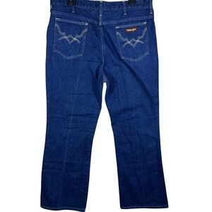 VINTAGE 80s Wrangler Jeans Rapid Transit Mens Dark Wash Bootcut Denim Size 36x28